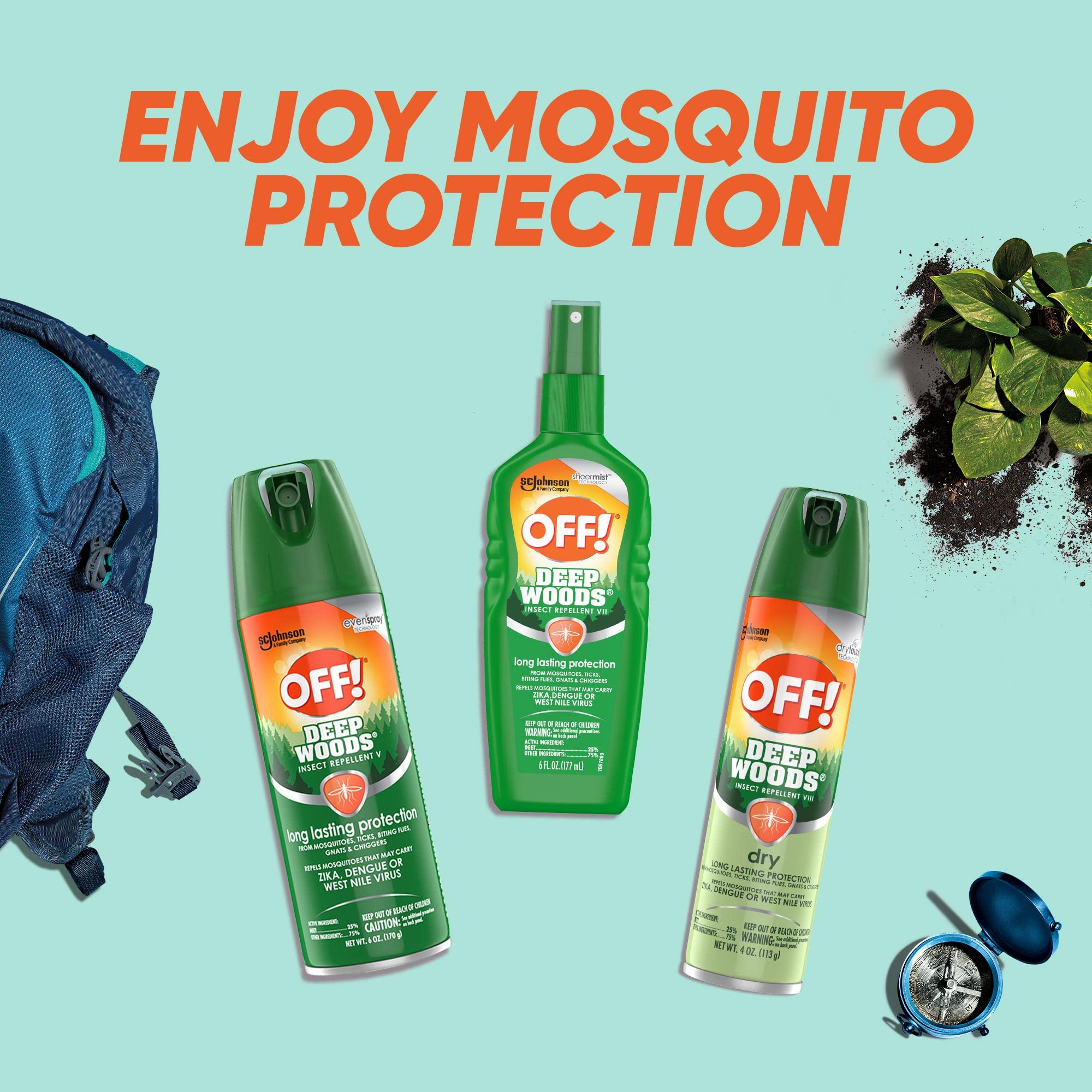 OFF! Deep Woods Insect Repellent Aerosol - Lemon Scent, 6 oz (Pack of 12) - Long Lasting Mosquito & Tick Protection