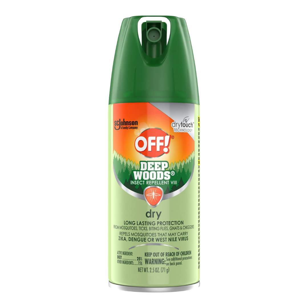 OFF! Deep Woods Dry Aerosol Insect Repellent - 25% DEET, 2.5 oz, Long Lasting, Non-Greasy