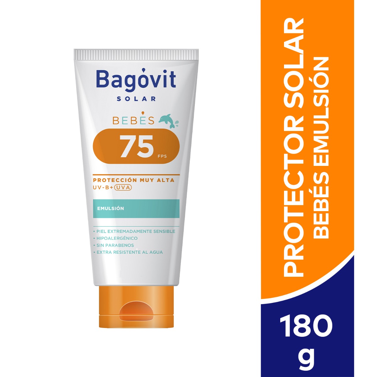 Bagovit Solar Infants Emulsion FPS75 - Photostability, UVA/UVB Protection & Anti-Aging Benefits 180Ml / 6.08Fl Oz