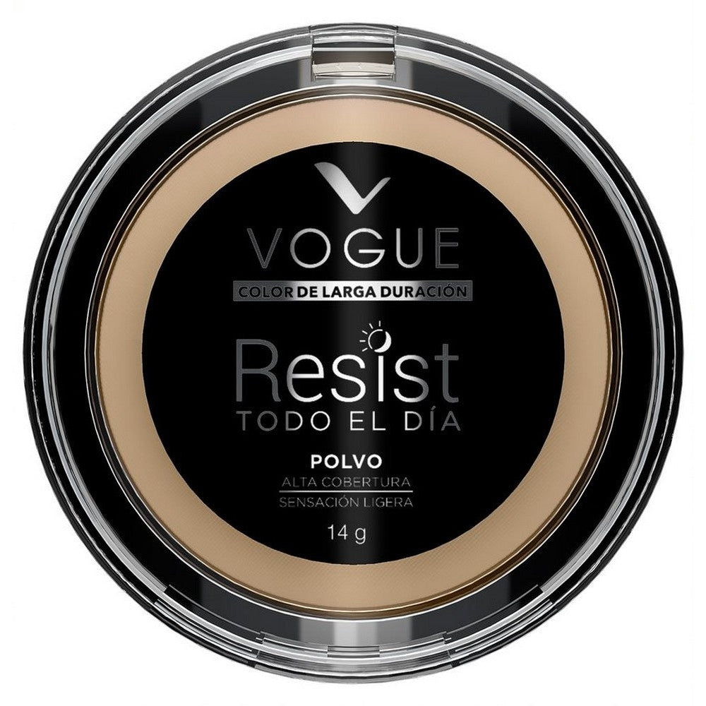 Vogue Compact Powder Resist Bronze - 14G / 0.49Oz - Sheer to Medium Coverage, Long Lasting, SPF 15, Vitamins A & E